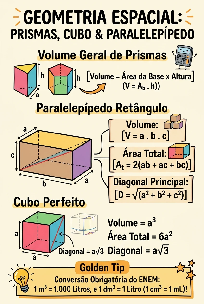 Geometria Espacial: Prismas, Cubo & Paralelepípedo