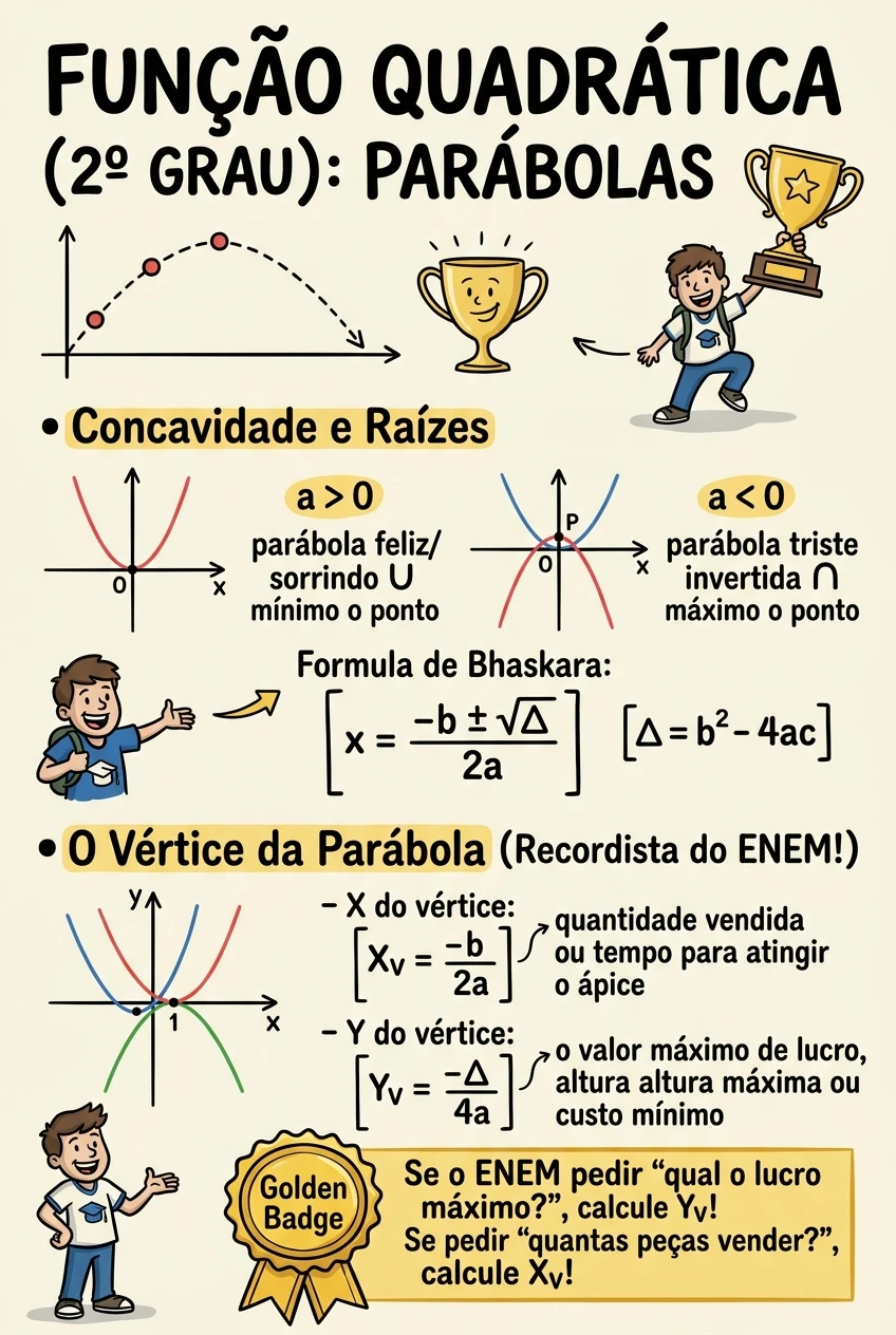Função Quadrática (2º Grau): Parábolas