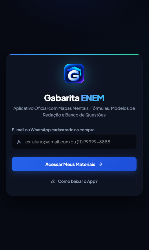Tela de Login Gabarita ENEM