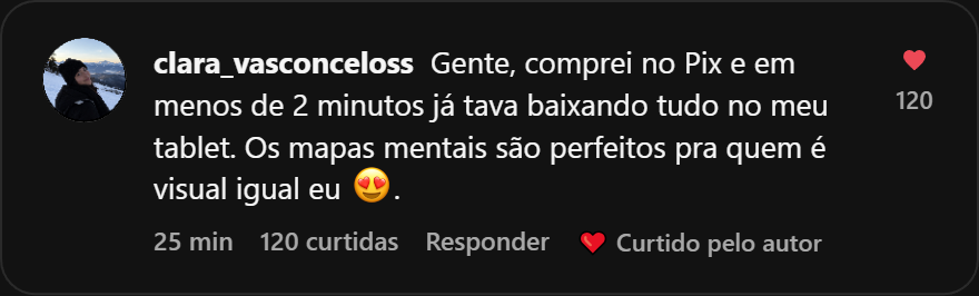 Depoimento Aluno 8 no Instagram